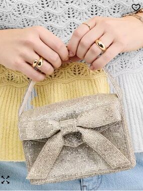 On 34th Beaded Bow Mini Top Handle